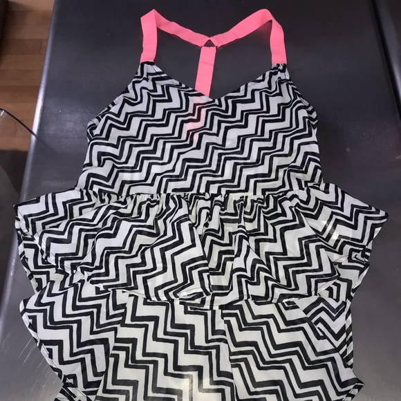 Material Girl Tops - TRENDY CHIFFON LIKE GEOMETRIC PATTERN BLOUSE